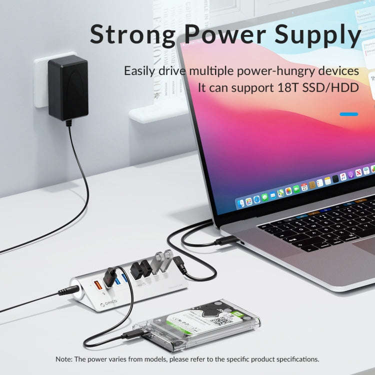 ORICO M3UT3 3-port USB 3.2 HUB with Card Reader (Silver)
