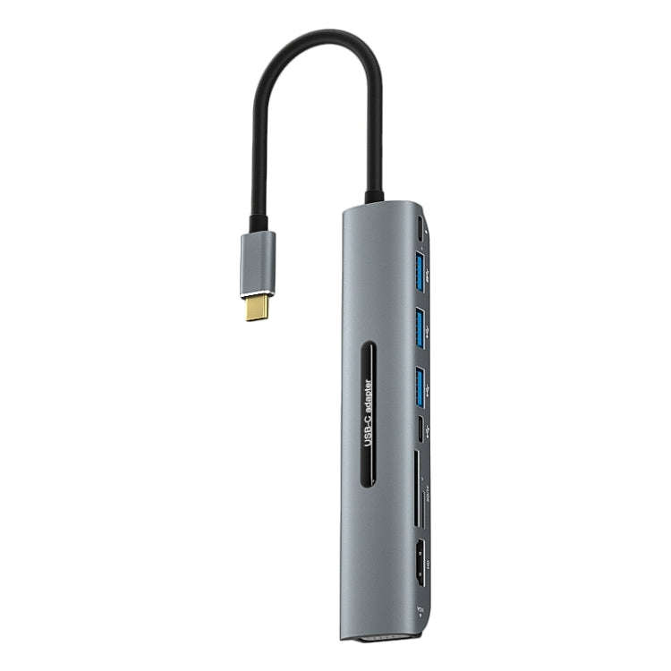 V216 9 in 1 USB-C / Type-C to PD + 3 x USB 3.0 + USB-C / Type-C + SD + TF + HDMI + VGA HUB Adapter