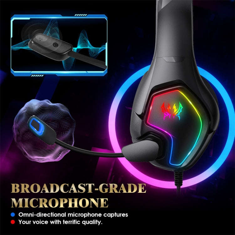 KOTION EACH G3000 3.5mm & USB Plug Stereo RGB Light Gaming Headset with Omni-directional Mic, Cab...