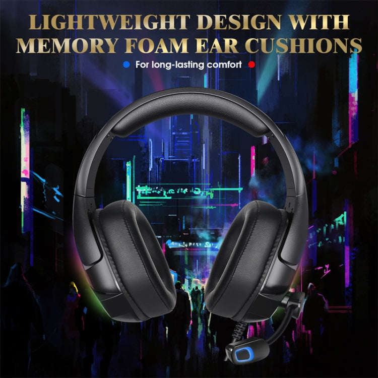 KOTION EACH G3000 3.5mm & USB Plug Stereo RGB Light Gaming Headset with Omni-directional Mic, Cab...