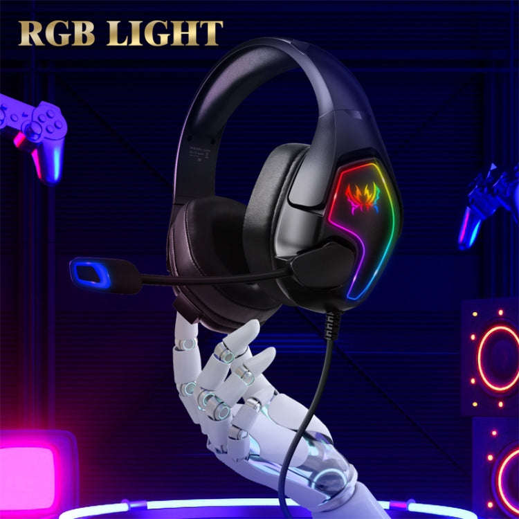 KOTION EACH G3000 3.5mm & USB Plug Stereo RGB Light Gaming Headset with Omni-directional Mic, Cab...