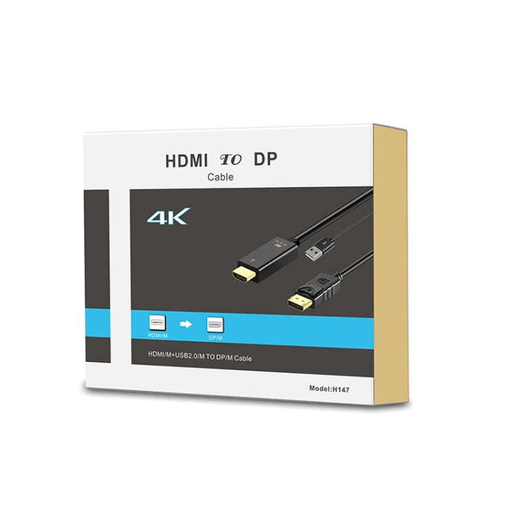 Onten H147 HDMI Male + USB 2.0 Male to DisplayPort Male Adapter Cable, Length1.8m
