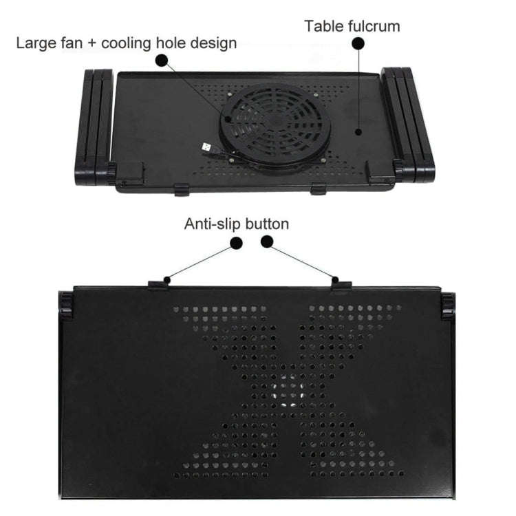 Portable 360 Degree Adjustable Foldable Aluminium Alloy Desk Stand with Cool Fans & Mouse Pad for...