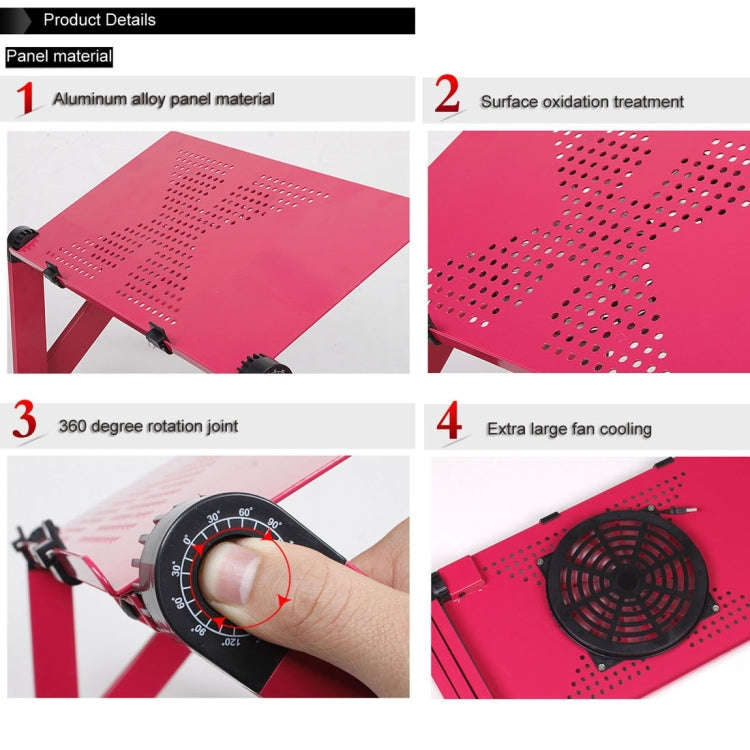 Portable 360 Degree Adjustable Foldable Aluminium Alloy Desk Stand with Cool Fans & Mouse Pad for...