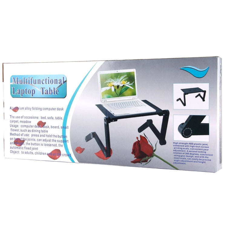 Portable 360 Degree Adjustable Foldable Aluminium Alloy Desk Stand with Cool Fans & Mouse Pad for...