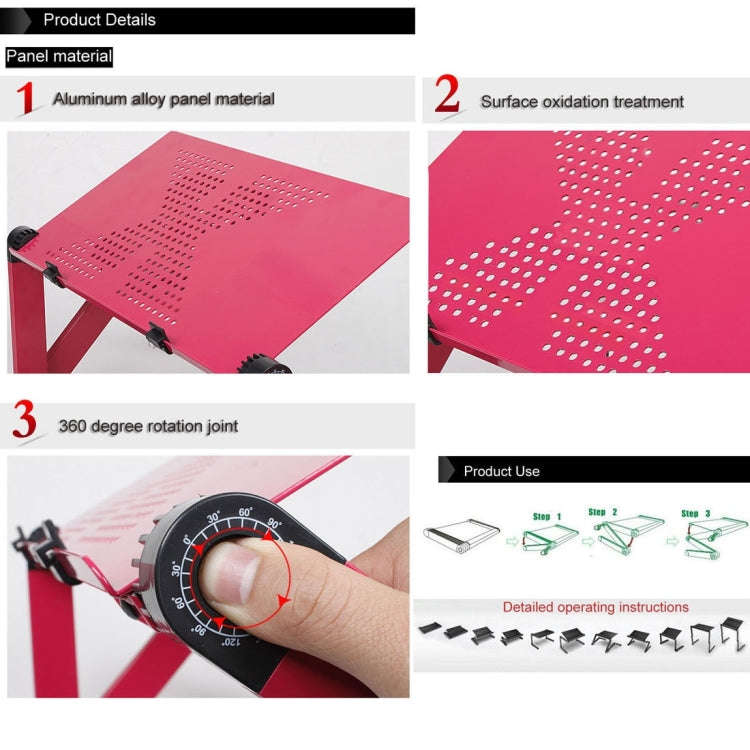 Portable 360 Degree Adjustable Foldable Aluminium Alloy Desk Stand with Mouse Pad for Laptop / No...