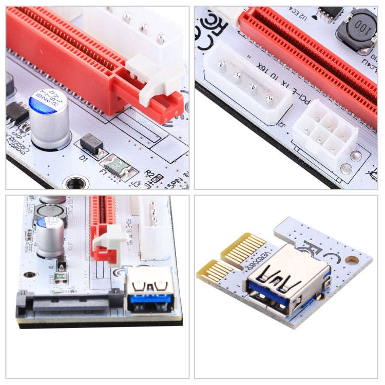 PCE164P-N06 VER008S USB 3.0 PCI-E Express 1x to 16x PCI-E Extender Riser Card Adapter 15 Pin SATA...