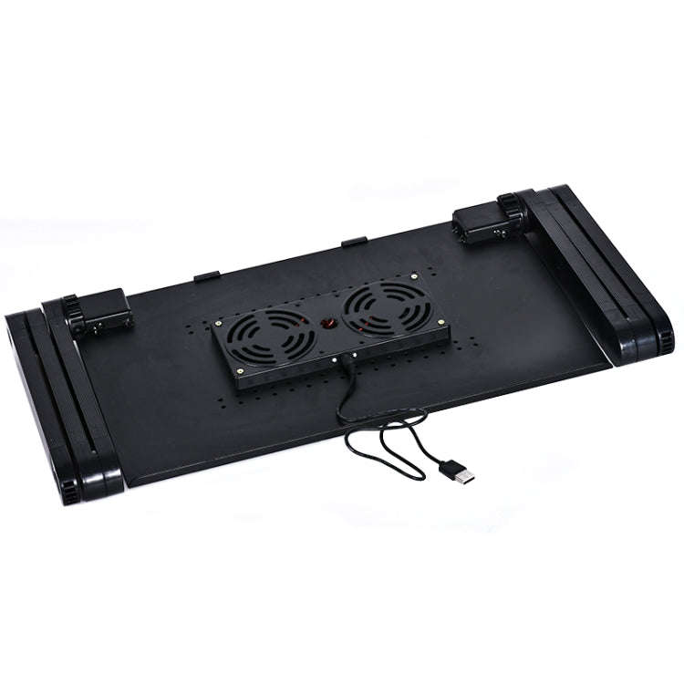 Portable 360 Degree Adjustable Foldable Aluminium Alloy Desk Stand with Double CPU Fans & Mouse P...