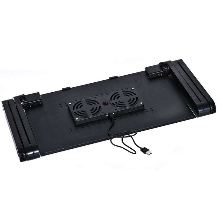 Portable 360 Degree Adjustable Foldable Aluminium Alloy Desk Stand with Double CPU Fans & Mouse P...