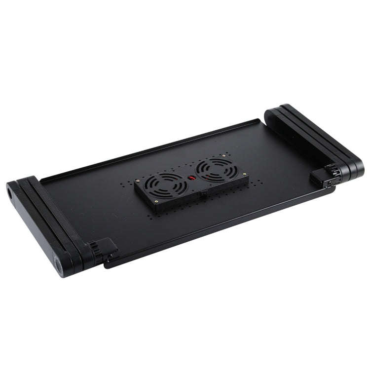 Portable 360 Degree Adjustable Foldable Aluminium Alloy Desk Stand with Double CPU Fans & Mouse P...