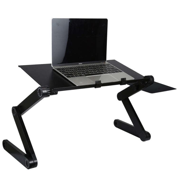Portable 360 Degree Adjustable Foldable Aluminium Alloy Desk Stand with Double CPU Fans & Mouse P...