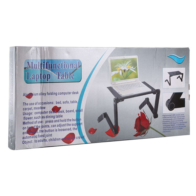 Portable 360 Degree Adjustable Foldable Aluminium Alloy Desk Stand with Double CPU Fans & Mouse P...