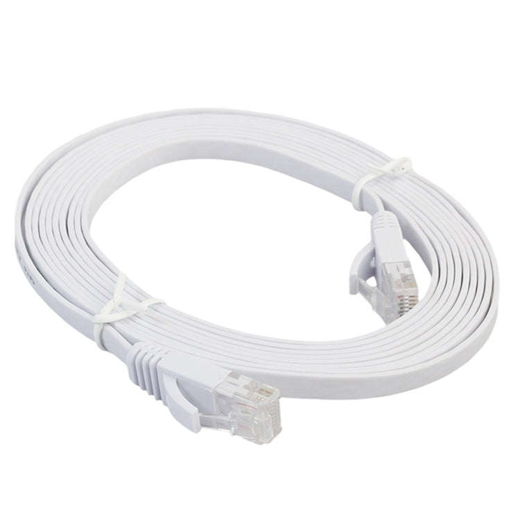 2m CAT6 Ultra-thin Flat Ethernet Network LAN Cable, Patch Lead RJ45 (White)