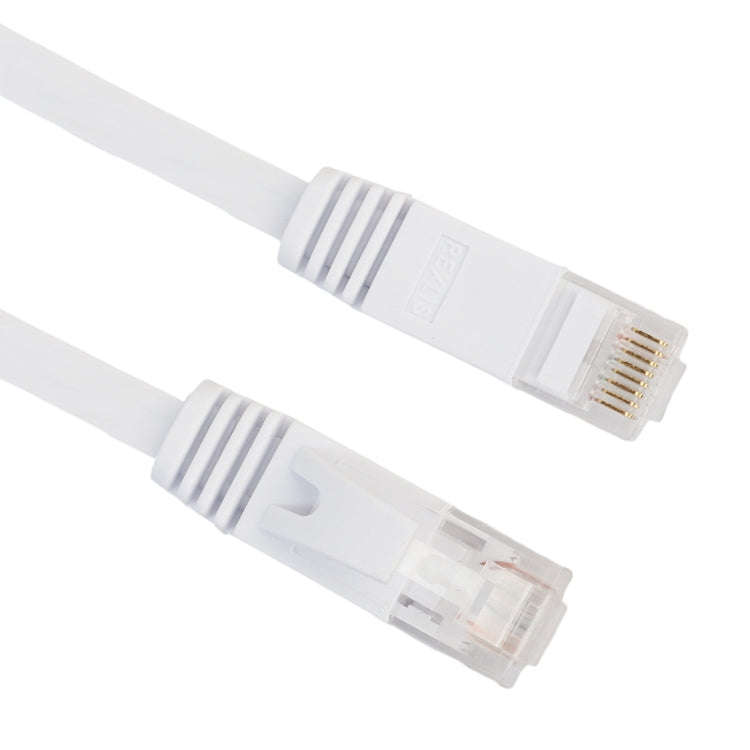 15m CAT6 Ultra-thin Flat Ethernet Network LAN Cable, Patch Lead RJ45 (White)
