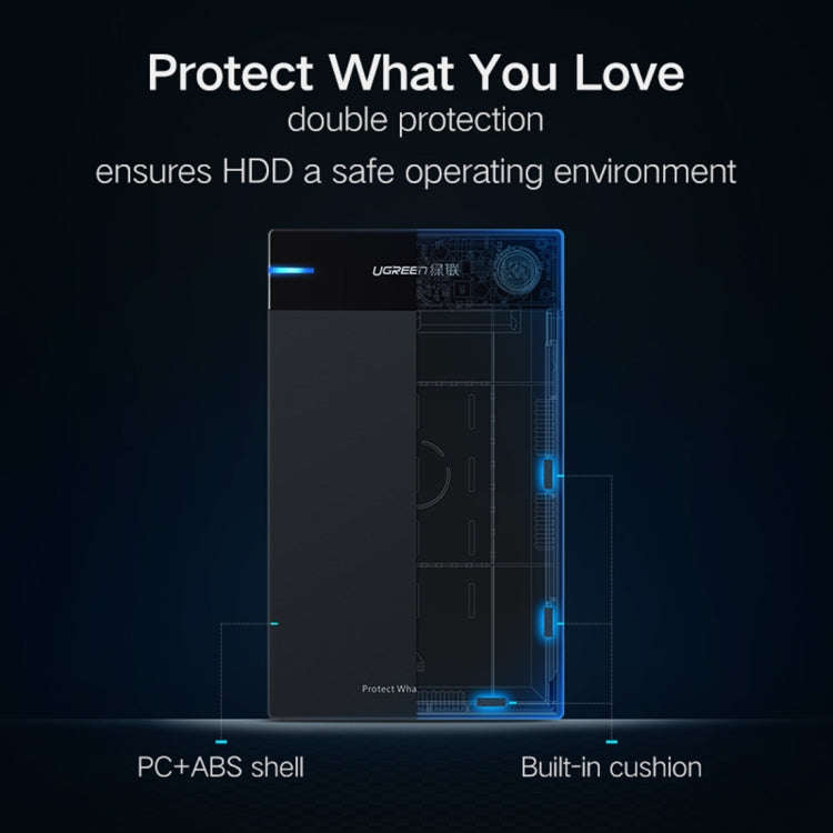 UGREEN US222 HDD Enclosure 2.5 / 3.5 inch SATA to USB 3.0 SSD Adapter Hard Disk Drive Box Externa...
