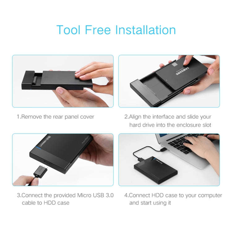 UGREEN US221 HDD Enclosure 2.5 inch SATA to USB 3.0 SSD Adapter Hard Disk Drive Box External HDD ...