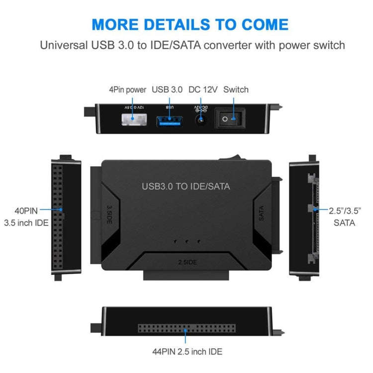 USB 3.0 to SATA / IDE Hard Disk Drive Converter Adapter Cable for 2.5 inch / 3.5 inch SATA IDE HD...