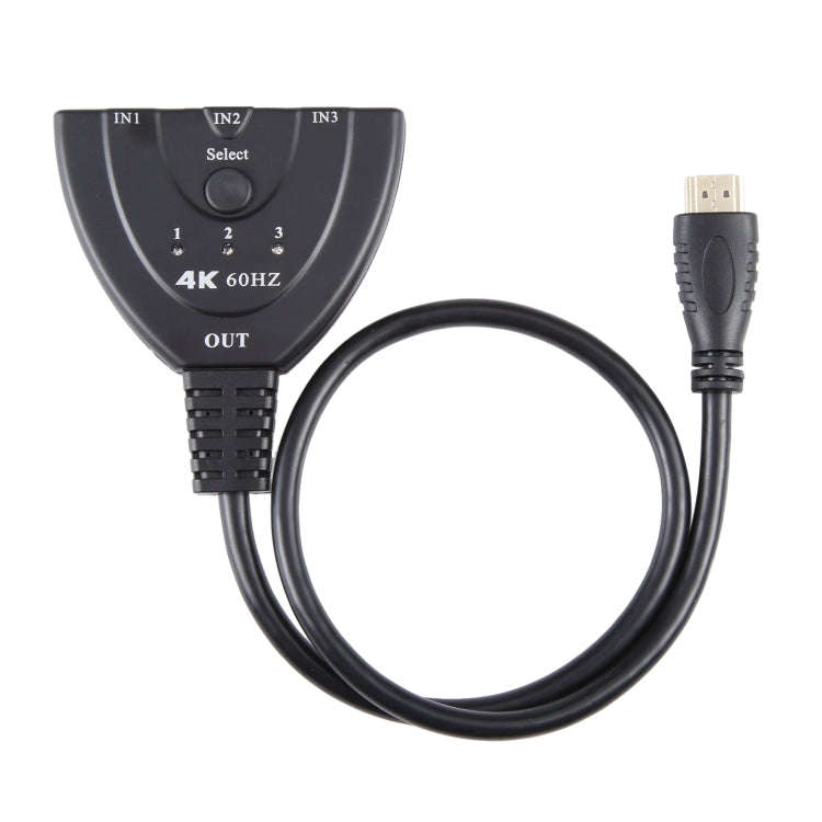3 x 1 4K 60Hz YUV4:4:4 HDR HDMI Switcher with Pigtail HDMI Cable