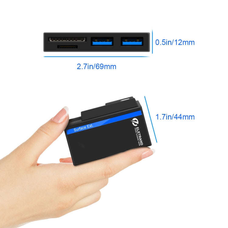 ROCKETEK RT-SGO737 2 USB 3.0 + Micro USB Interface Hub for Microsoft Surface Go, with 2 TF Card &...