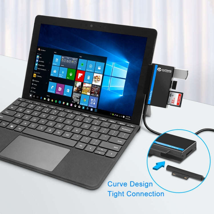 ROCKETEK RT-SGO737 2 USB 3.0 + Micro USB Interface Hub for Microsoft Surface Go, with 2 TF Card &...