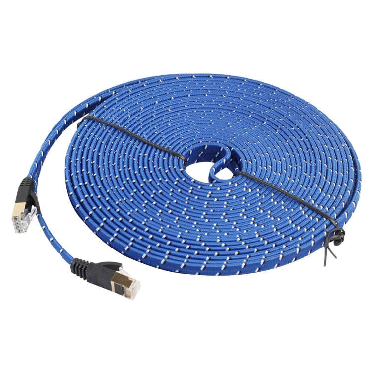 15m Gold Plated CAT-7 10 Gigabit Ethernet Ultra Flat Patch Cable for Modem Router LAN Network, Bu...