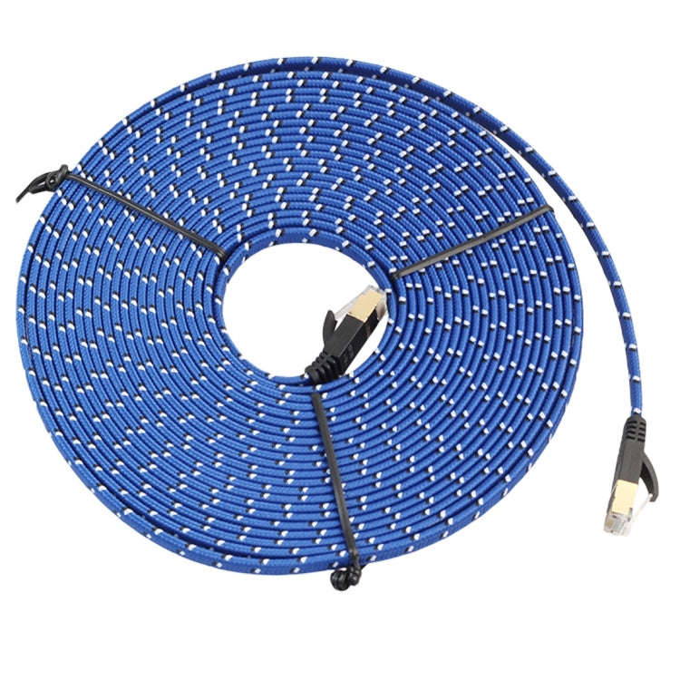15m Gold Plated CAT-7 10 Gigabit Ethernet Ultra Flat Patch Cable for Modem Router LAN Network, Bu...