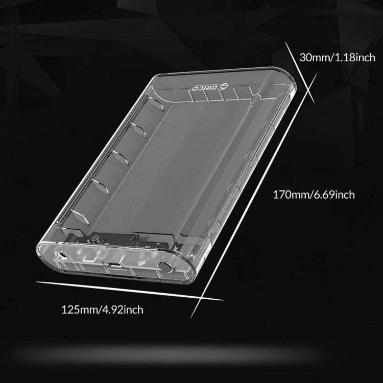 ORICO 3139C3 3.5 inch SATA HDD USB 3.1 Type-C External Hard Drive Enclosure Storage Case(Transpar...