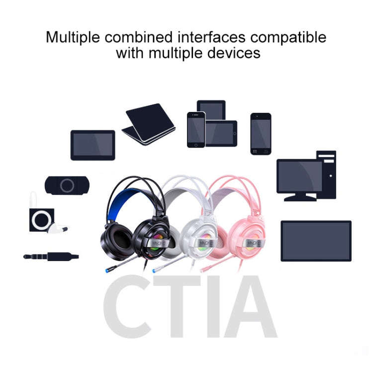 YINDIAO Q3 USB + Dual 3.5mm Wired E-sports Gaming Headset with Mic & RGB Light, Cable Length: 1.6...