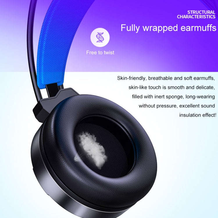 YINDIAO Q3 USB + Dual 3.5mm Wired E-sports Gaming Headset with Mic & RGB Light, Cable Length: 1.6...