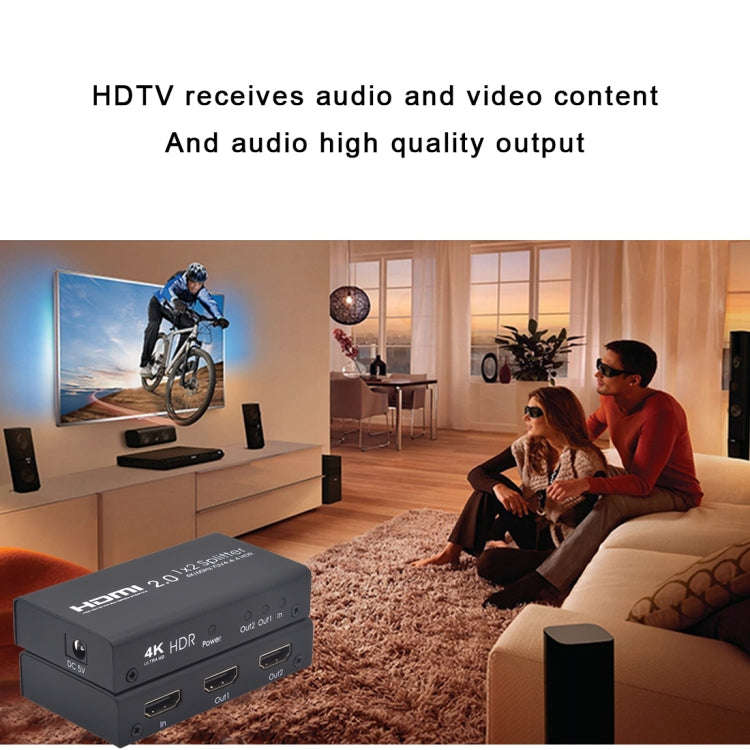 AYS-12V20 HDMI 2.0 1x2 4K Ultra HD Switch Splitter(Black)