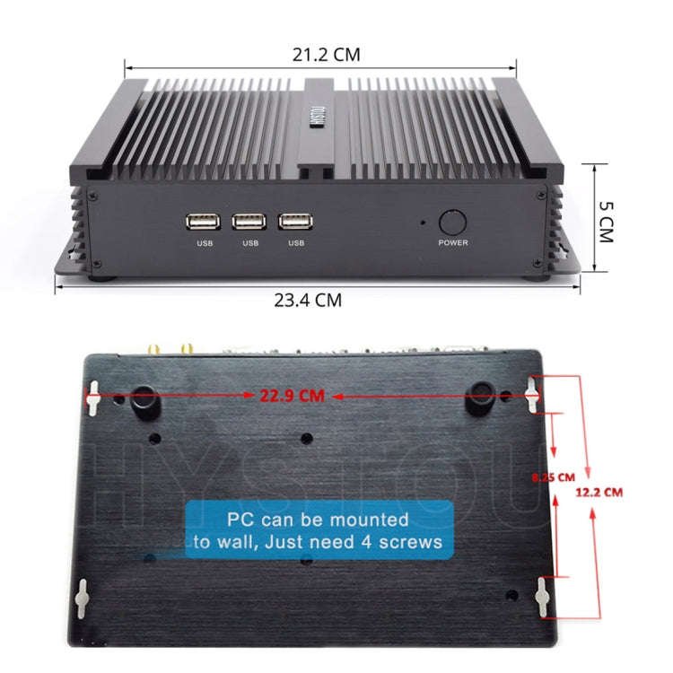 HYSTOU FMP04 i5 7200U Mini PC, Intel Core i5 7200U Processor Dual Core up to 3.1GHz, RAM: 4GB, RO...
