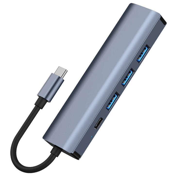 BYL-2302 5 in 1 USB-C / Type-C to USB Multifunctional Docking Station HUB Adapter with 1000M Netw...