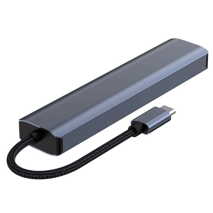 BYL-2210 6 in 1 USB-C / Type-C to USB Multifunctional Docking Station HUB Adapter with 1000M Netw...