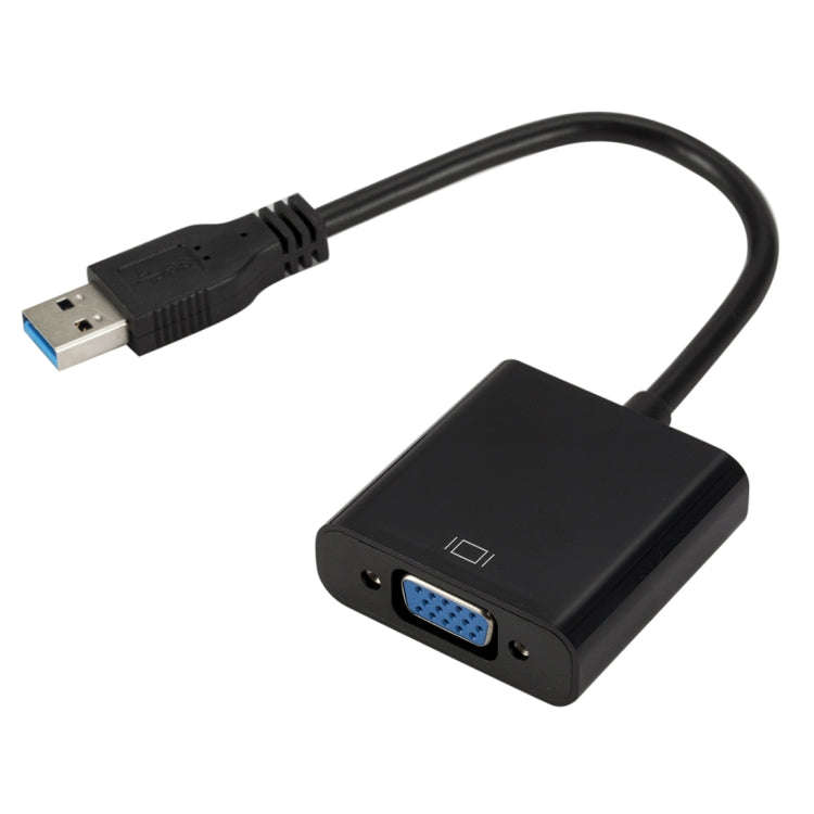 External Graphics Card Converter Cable USB3.0 to VGA, Resolution: 1080P(Black)