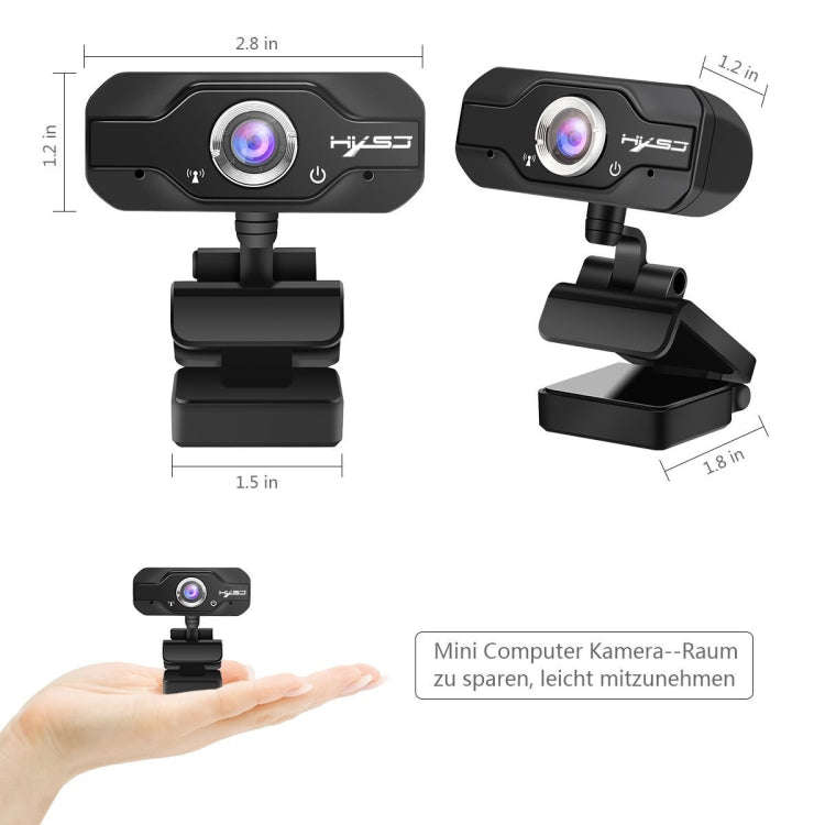 HXSJ S50 30fps 100 Megapixel 720P HD Webcam for Desktop / Laptop / Smart TV, with 10m Sound Absor...