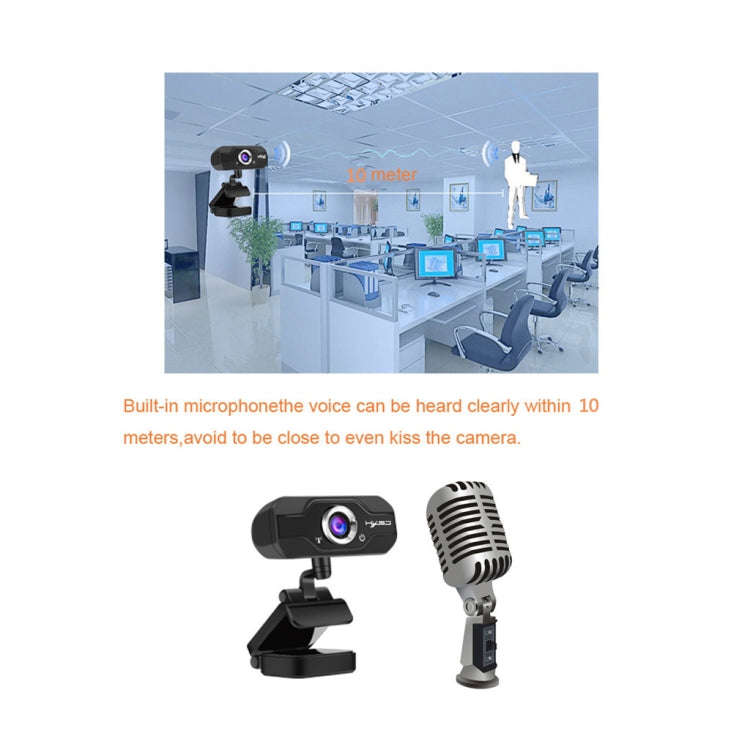 HXSJ S50 30fps 100 Megapixel 720P HD Webcam for Desktop / Laptop / Smart TV, with 10m Sound Absor...