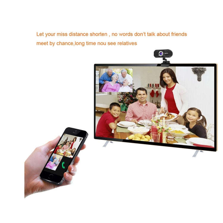 HXSJ S50 30fps 100 Megapixel 720P HD Webcam for Desktop / Laptop / Smart TV, with 10m Sound Absor...