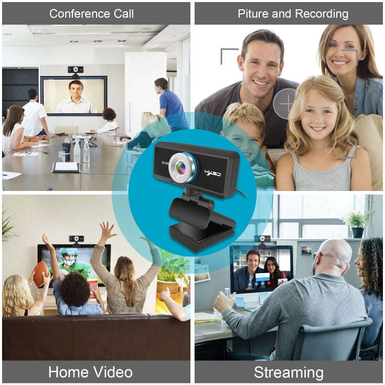 HXSJ S90 30fps 1 Megapixel 720P HD Webcam for Desktop / Laptop / Android TV, with 8m Sound Absorb...