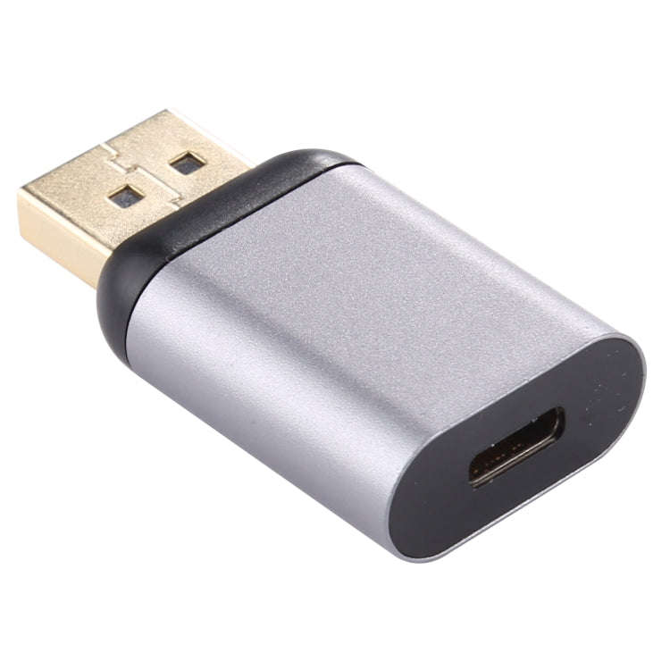 Type-C / USB-C Female to Big DP Male Aluminium Alloy Adapter (Silver)