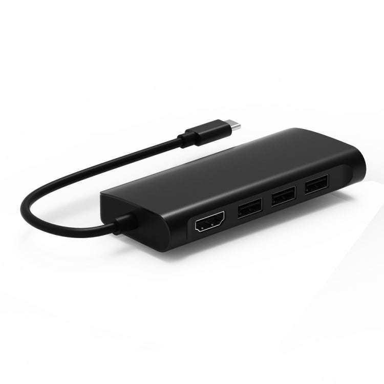 9591C 8 In 1 USB 3.0 x3 + SD / TF Card + HDMI + RJ45 + Type-C / USB-C (PD) Multi-function HUB Con...