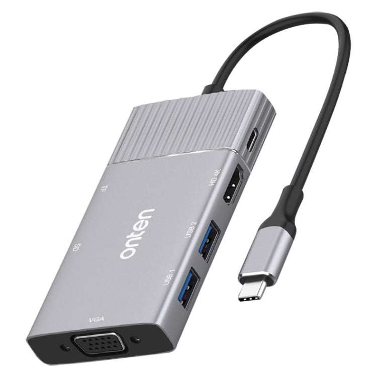 Onten 95113 8 In 1 USB 3.0 x2 + SD / TF + HDMI / VGA + 3.5mm Jack + Type-C / USB-C (PD 3.0) Multi...