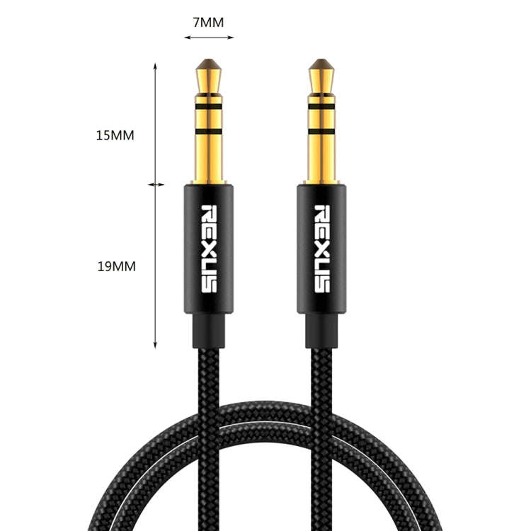 REXLIS 3629 3.5mm Male to Male Car Stereo Gold-plated Jack AUX Audio Cable for 3.5mm AUX Standard...