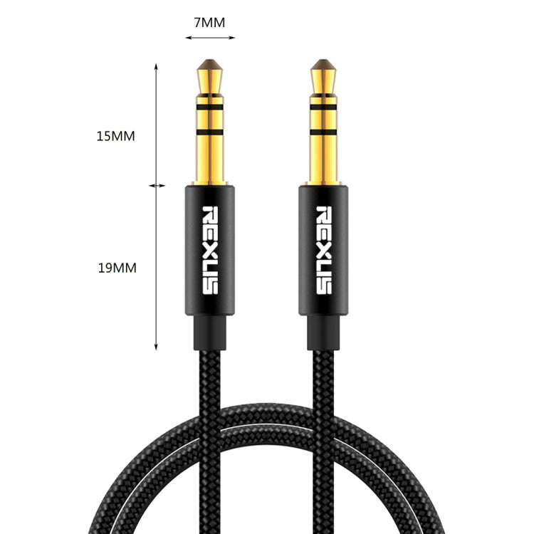 REXLIS 3629 3.5mm Male to Male Car Stereo Gold-plated Jack AUX Audio Cable for 3.5mm AUX Standard...