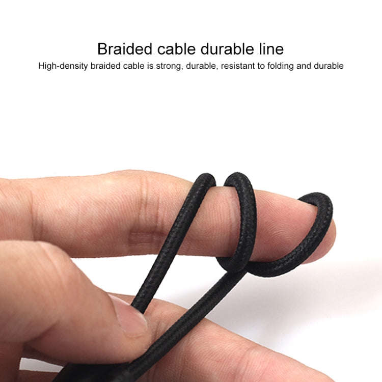 REXLIS 3635 3.5mm Male to Dual RCA Gold-plated Plug Black Cotton Braided Audio Cable for RCA Inpu...