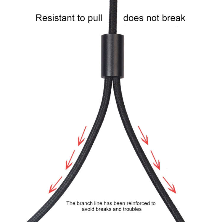 REXLIS 3635 3.5mm Male to Dual RCA Gold-plated Plug Black Cotton Braided Audio Cable for RCA Inpu...