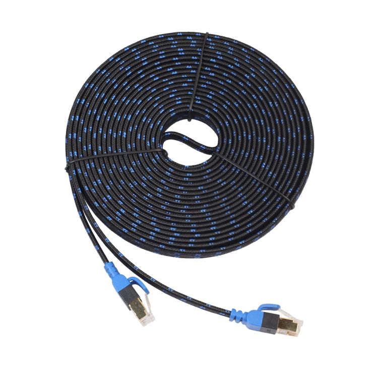 REXLIS CAT7-2 Gold-plated CAT7 Flat Ethernet 10 Gigabit Two-color Braided Network LAN Cable for M...