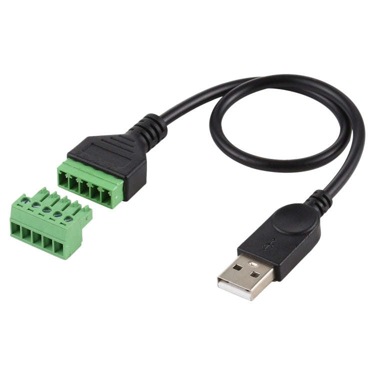 USB Male to 5 Pin Pluggable Terminals Solder-free USB Connector Solderless Connection Adapter Cab...