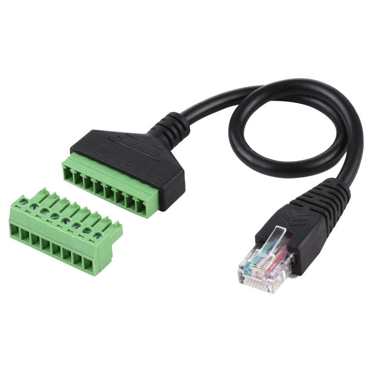 RJ45 Male Plug to 8 Pin Pluggable Terminals Solder-free USB Connector Solderless Connection Adapt...