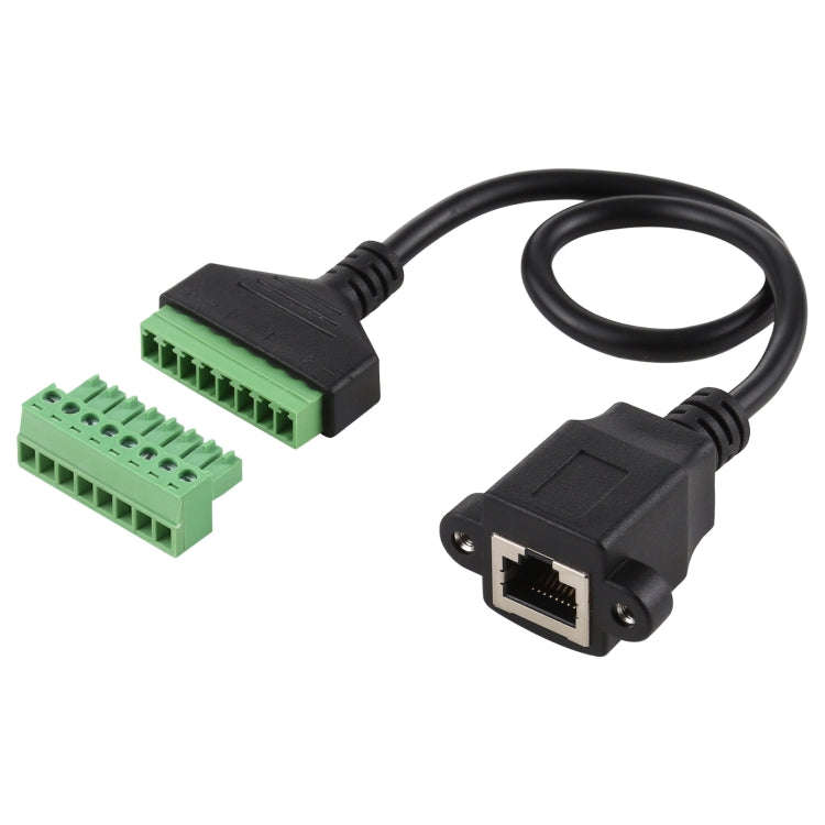 RJ45 Female Plug to 8 Pin Pluggable Terminals Solder-free USB Connector Solderless Connection Ada...