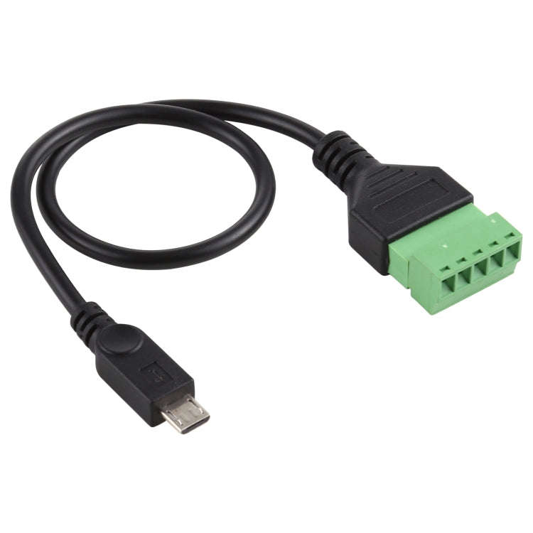 Micro USB Male to 5 Pin Pluggable Terminals Solder-free USB Connector Solderless Connection Adapt...